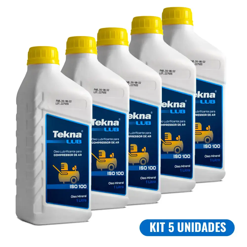 Kit óleo para compressor 1 litro 5 unidades 900340 Tekna — fotografia 2
