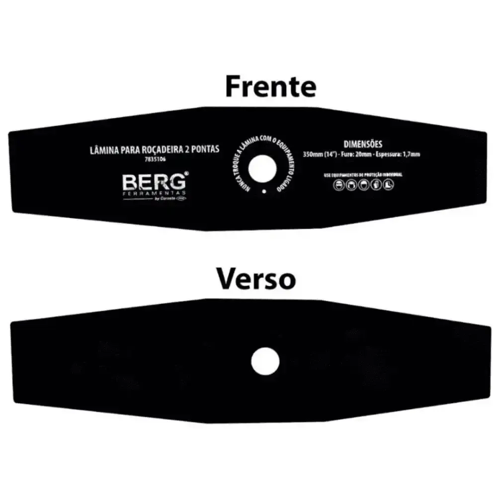 Lâmina faca roçadeira 350MM furo 20MM para stihl e outras berg — fotografia 4