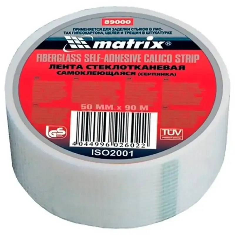Fita telada adesiva para drywall 50 MM x 90 m fibra de vidro kit 12 peças MTX — fotografia 3