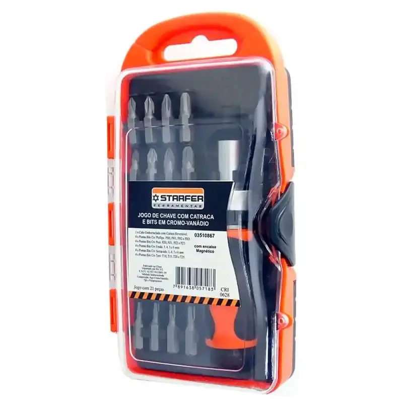 Kit chave catraca e bits com 21 peças 3510867 Starfer — fotografia 3
