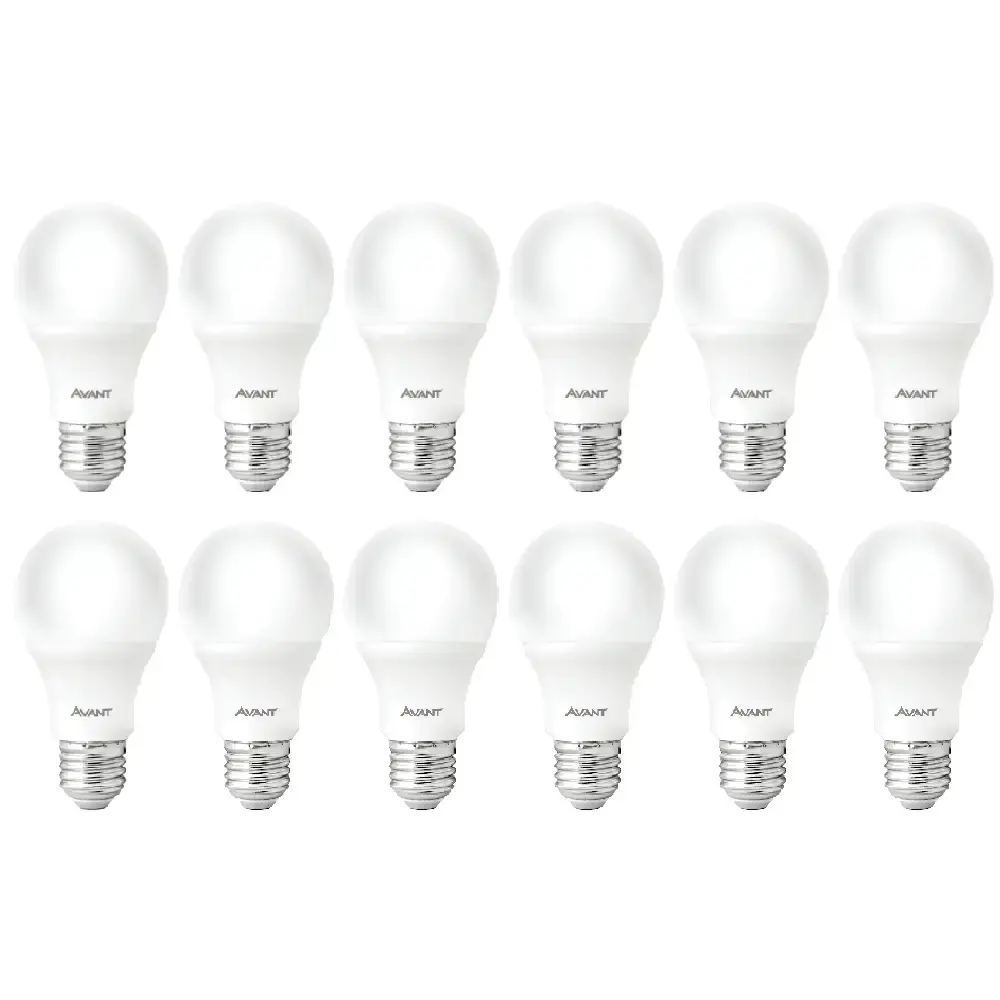 Kit 12 lâmpadas pera led 9W 6500K Avant