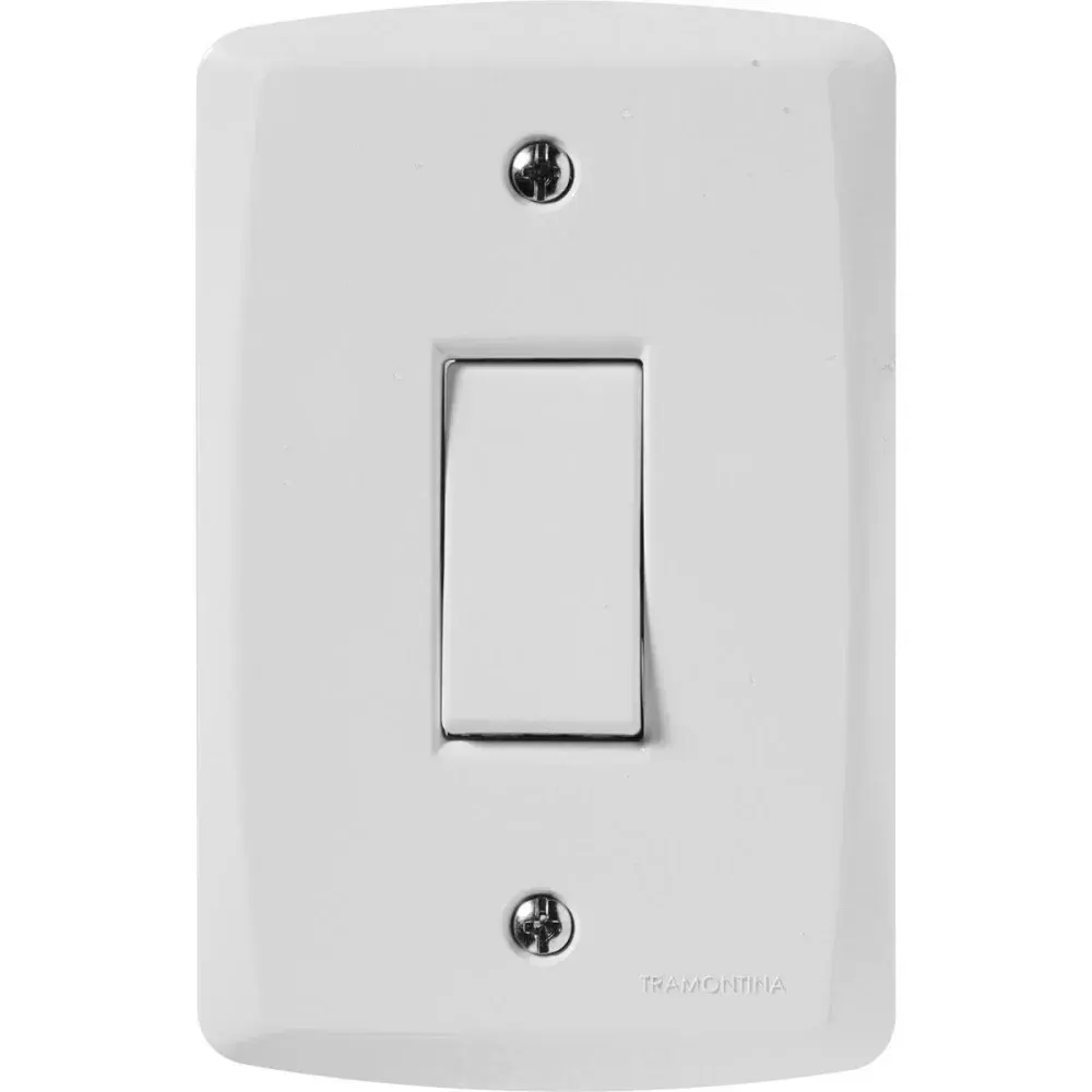 Interruptor simples branca LUX2 10A 250V Tramontina — fotografia de referência