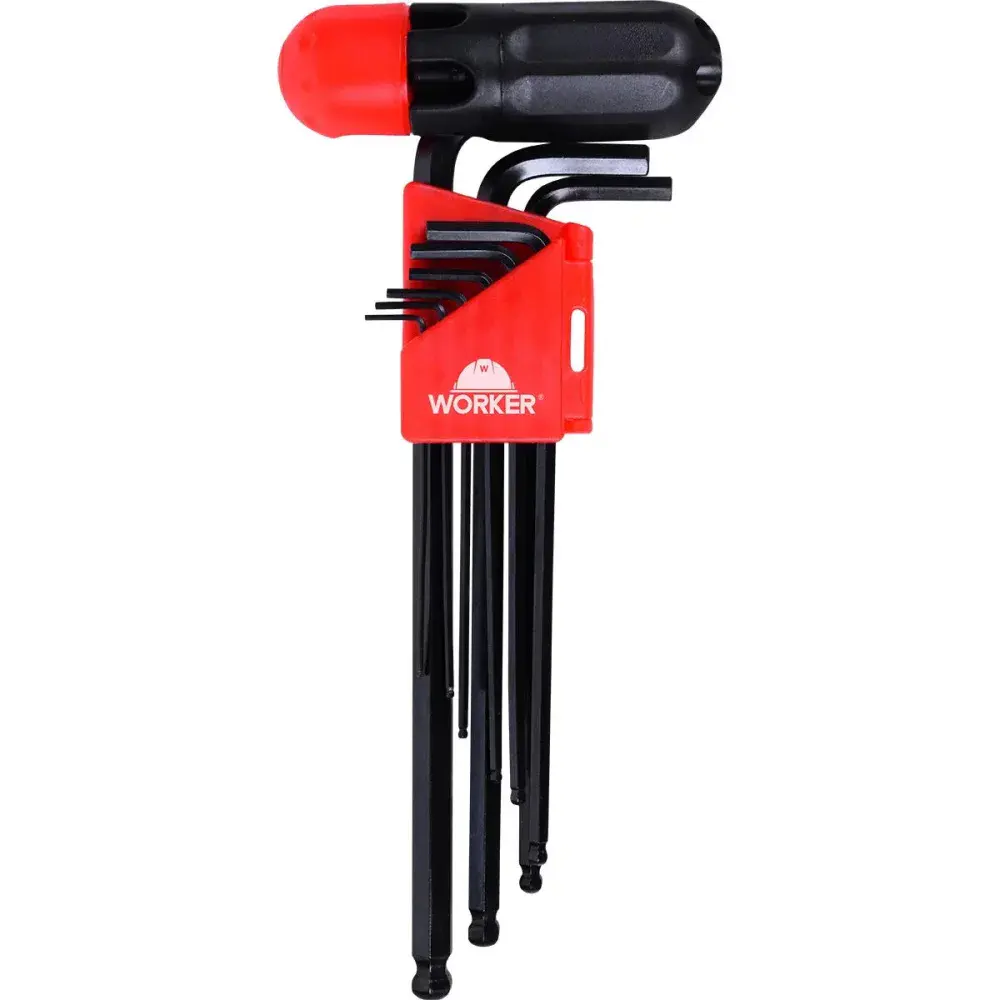 Jogo de chave hexagonal abaulada 1.5 a 10MM 10 peç Worker — fotografia 6