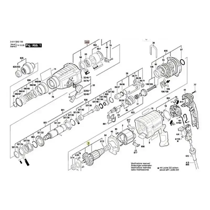 Induzido para martelete GBH 2-24 DF em 220V 1614010276 Bosch 220 V — fotografia 4