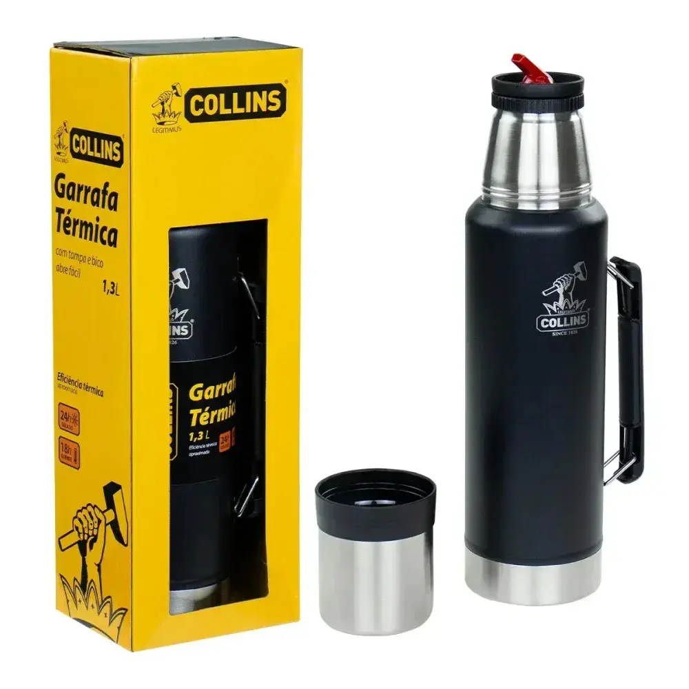 Garrafa térmica aço inox 1,3L Collins — fotografia 8
