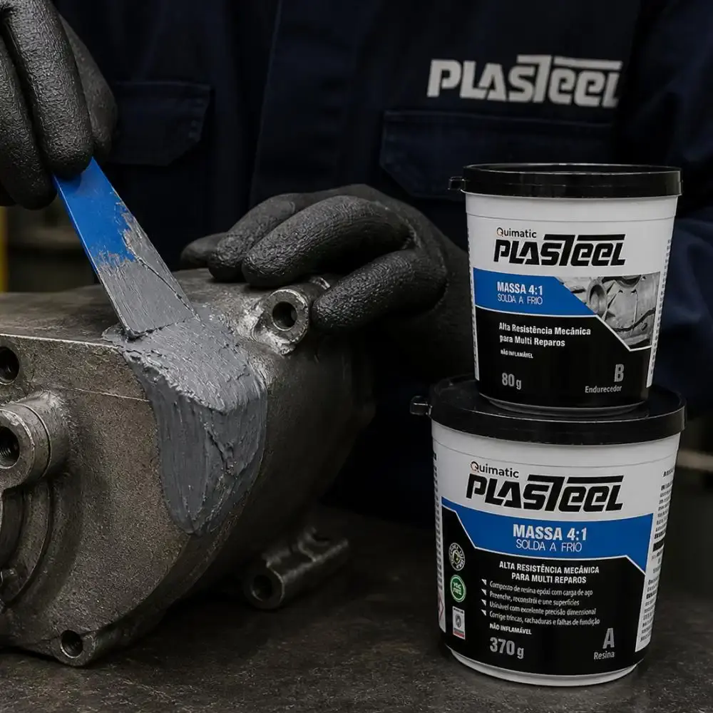 Plasteel massa 4:1 solda a frio 450G PQ1 Tapmatic — fotografia 5