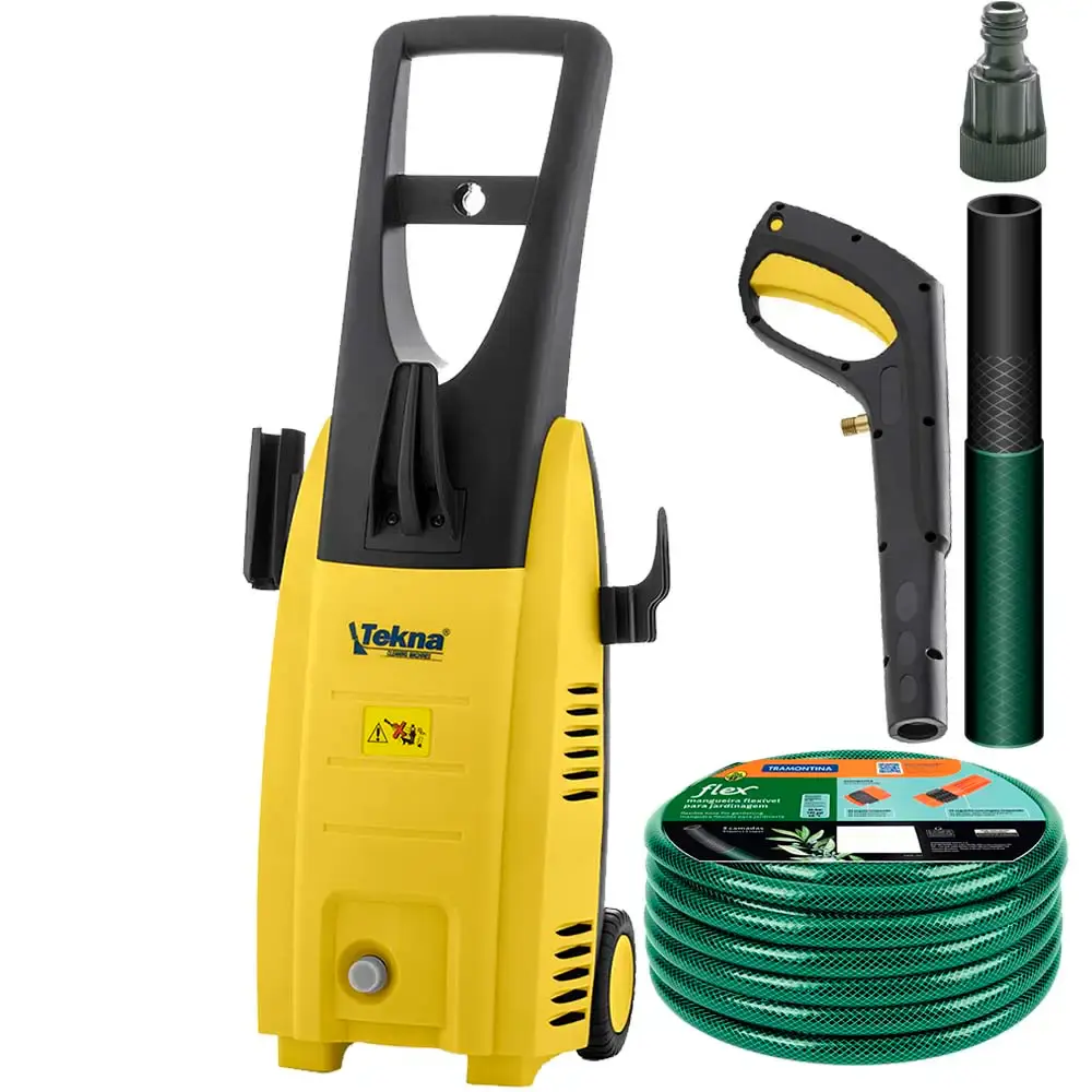 Lavadora Alta Pressão 1800w c/ Rodas Alça HLX1501V + Mangueira de 20m TEKNA-220V