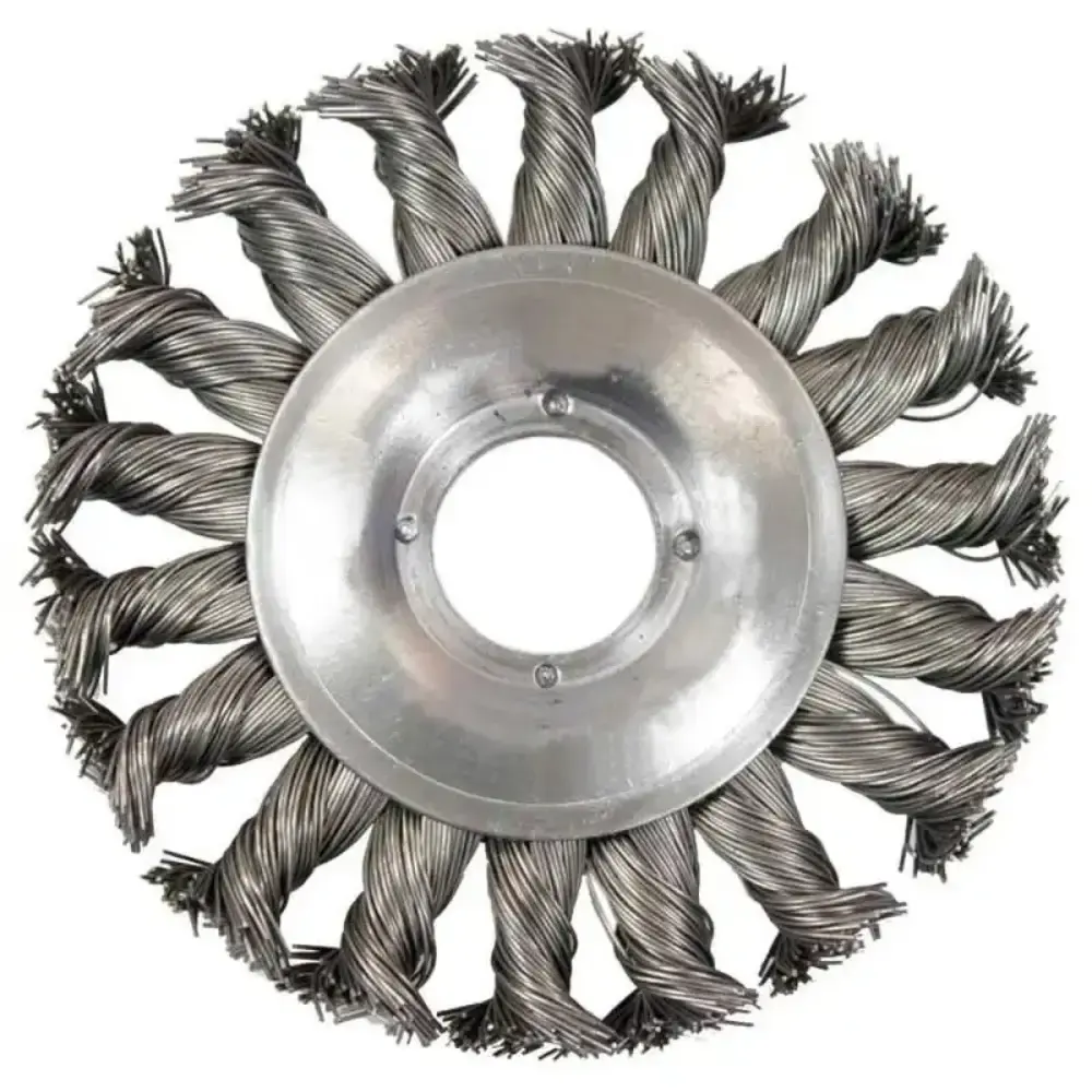Escova de aço carbono circular torcida 4 polegadas 100 MM rosca M14 MTX — fotografia de referência