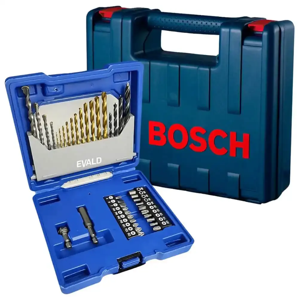 Furadeira de impacto GSB 13 RE com maleta Bosch e kit brocas e pontas 41 peças evald 220 V — fotografia 3