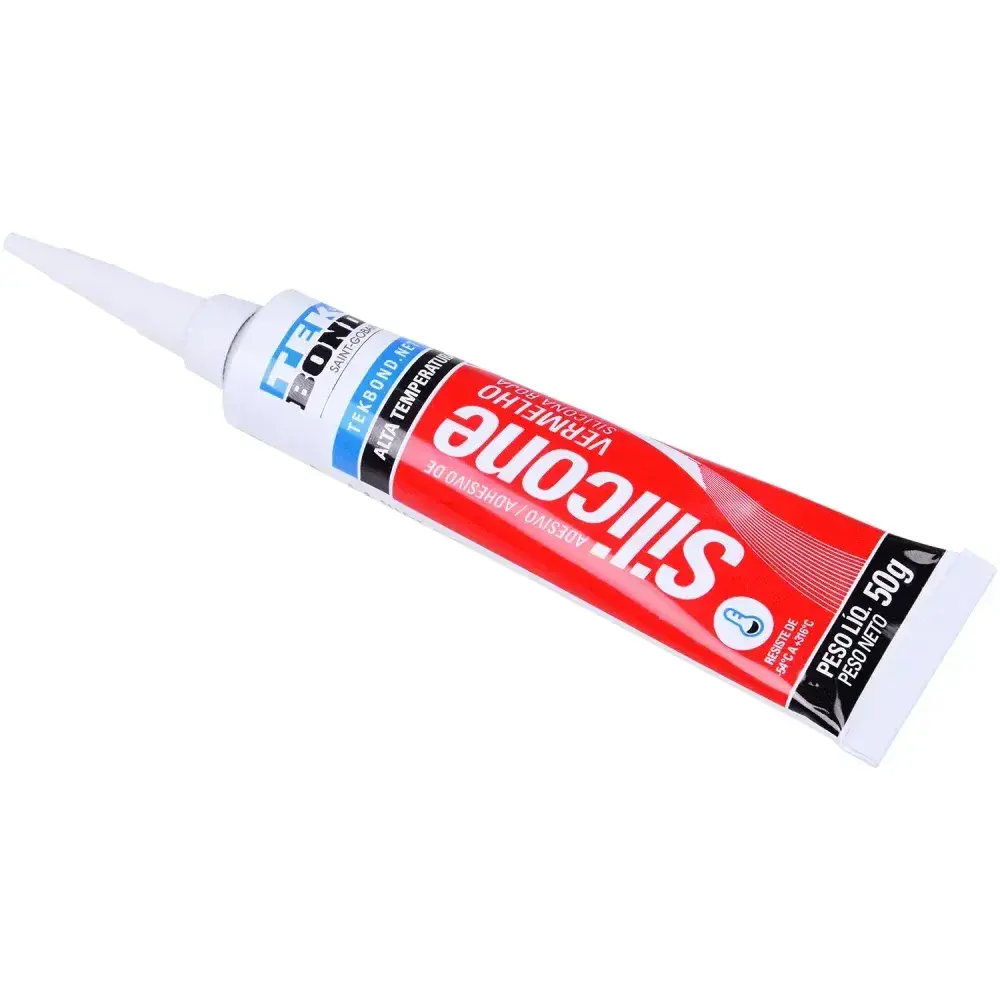 Silicone alta temperatura 50 gramas vermelho Tekbond — fotografia 7