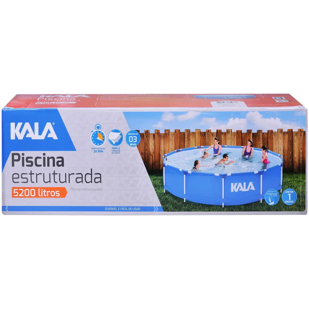 Piscina estruturada 5000 litros 305X76CM alta resistência Kala — fotografia 3