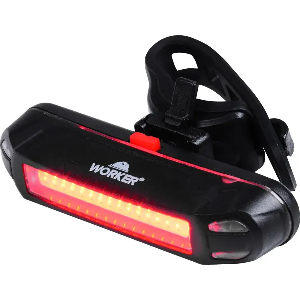 Lanterna para bicicleta traseira 6 estágio led usb Worker — fotografia 7