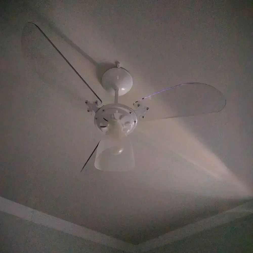 Ventilador de teto 3 pás 130W transparente várias cores Venti-delta 110 V Branco — fotografia 7