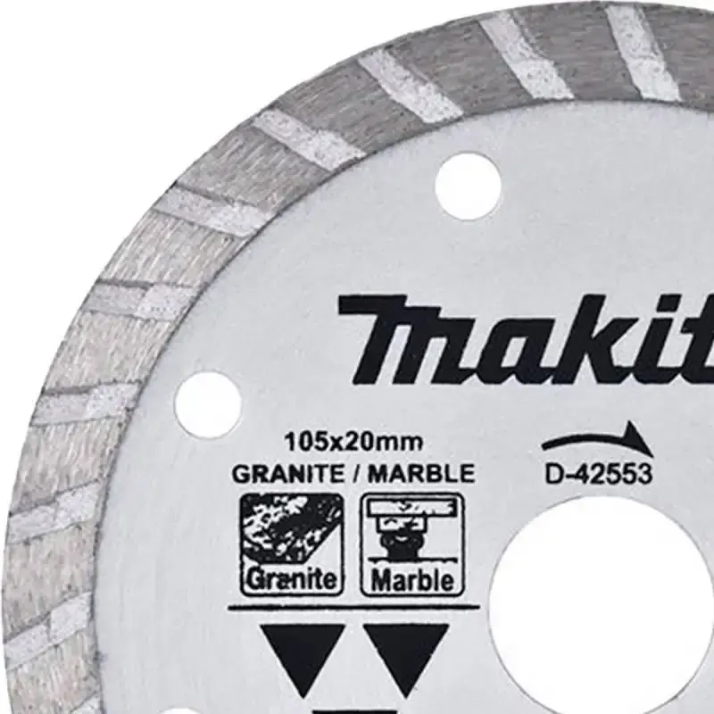 Disco de corte diamantado 4.1/8 POL 105 MM p/ mármore e granito D-42553 com 5 unidades Makita — fotografia 3