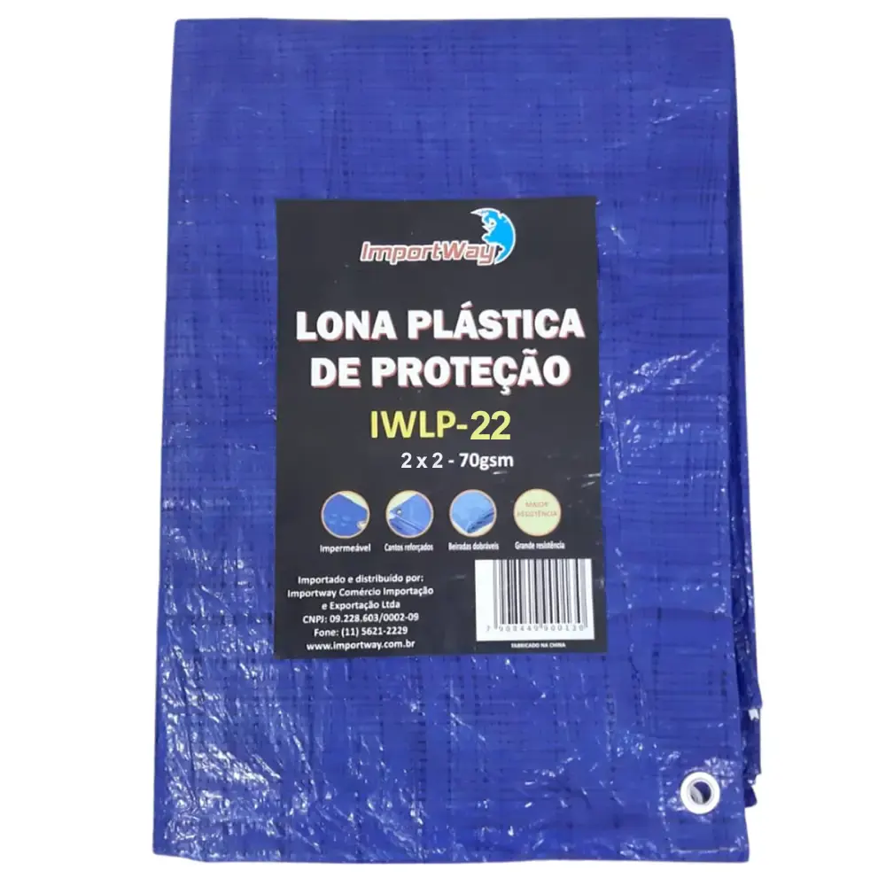 Lona Carreteiro 100 Micras Leve 2 x 2 Metros Azul IWLP22 IMPORTWAY — fotografia de referência