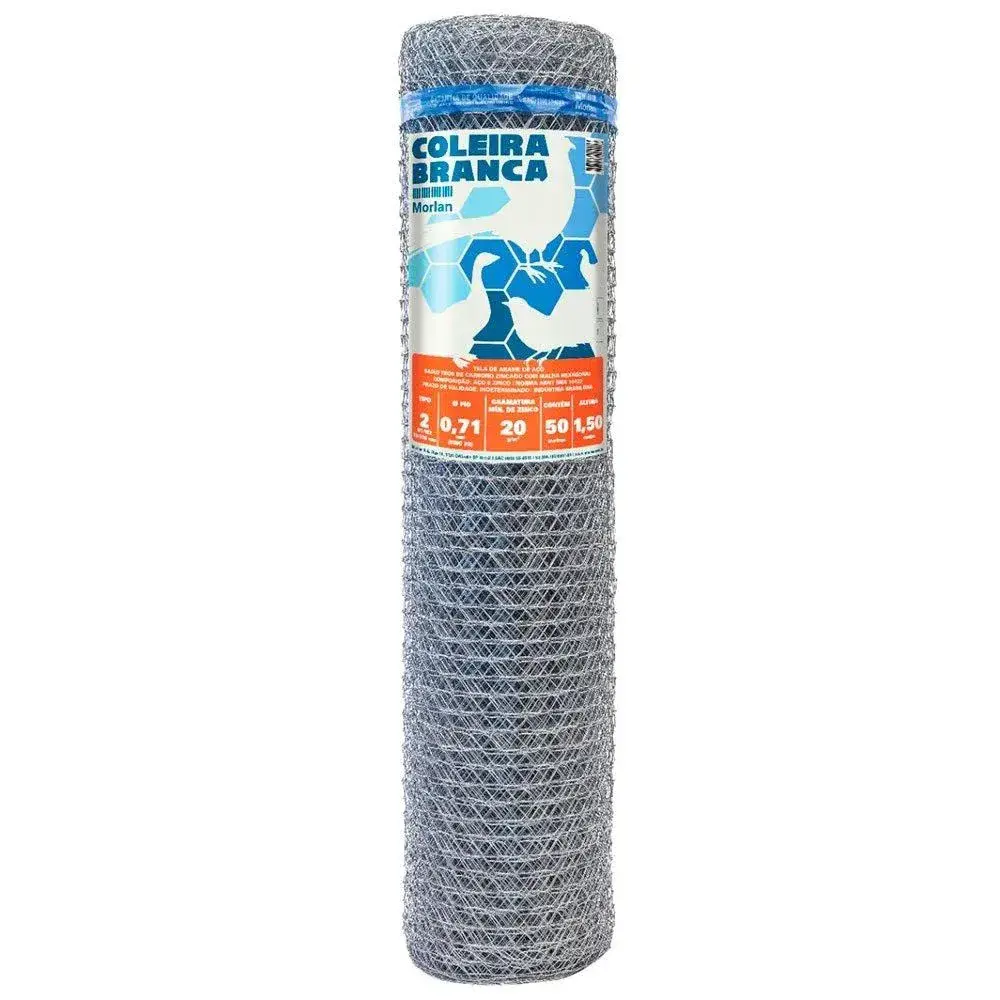 Tela galinheiro galvanizada T2 fio 22 (0,71MM) 1,50X50M - Morlan — fotografia 4