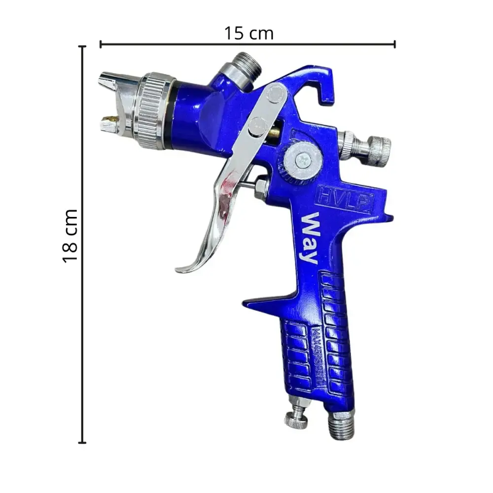 Pistola De Pintura Gravidade 600 ml HVLP 2 bicos 1.4mm e 1.7mm IWPPHVLP2B IMPORTWAY — fotografia 3