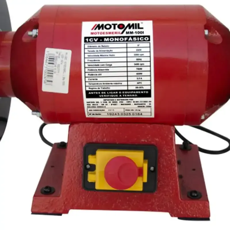 Moto esmeril 8 POL 1,0 HP monofásico MM-100I MotoMil 110 V — fotografia 4