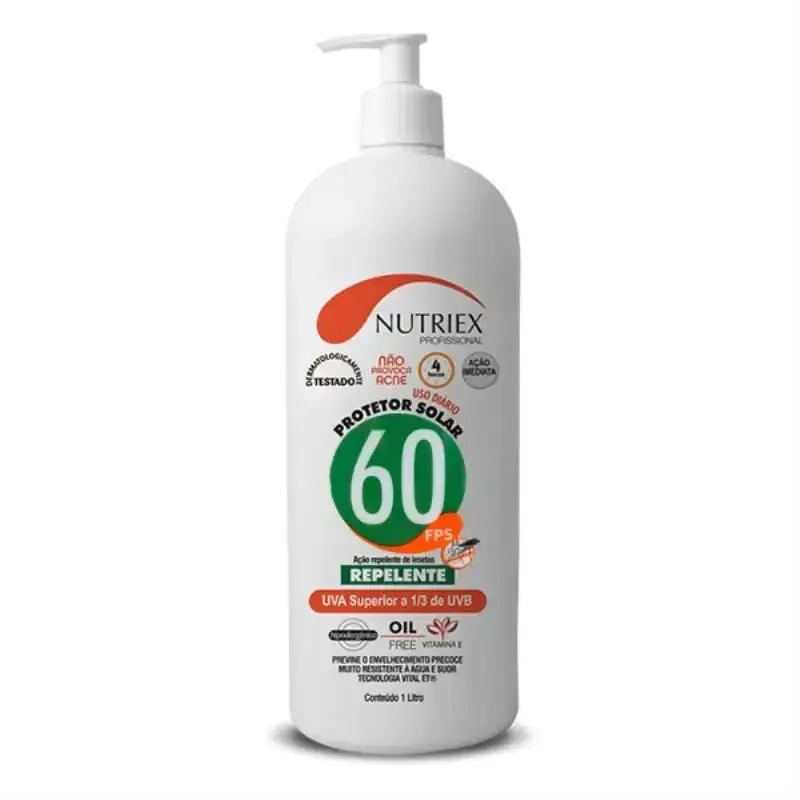 Protetor solar FPS 60 com repelente 1.0L bombona Nutriex