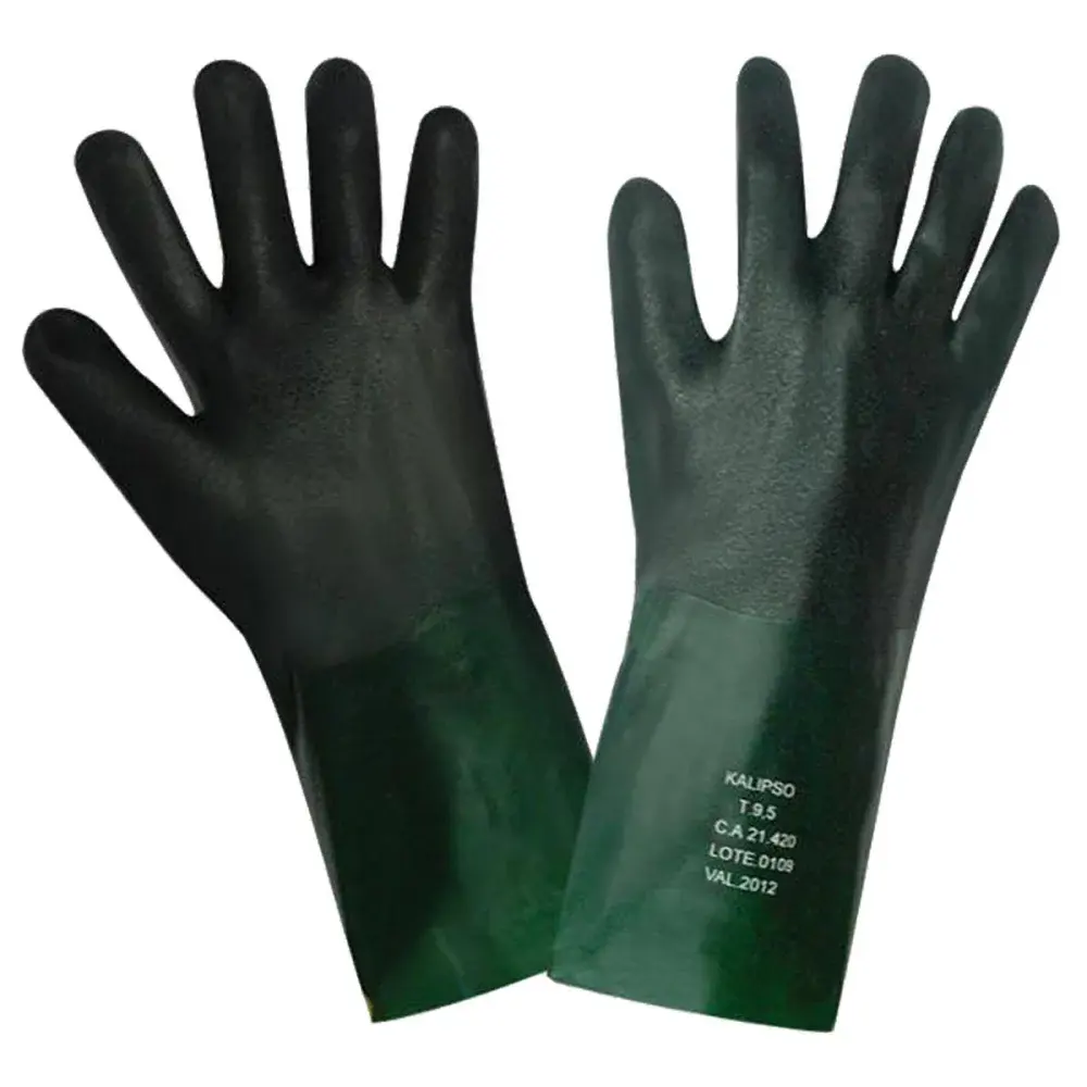 Luva em pvc com forro de algodão áspera 35CM g Kalipso