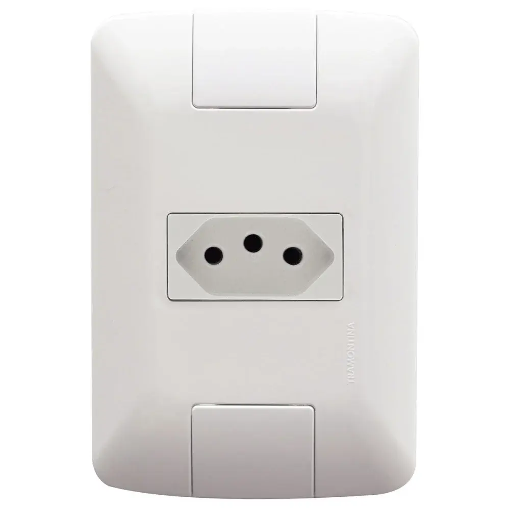 Conjunto com 1 tomada 2P+T 20A branco 250V Tramontina