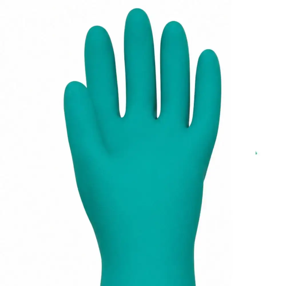 Luva nitrílica verde tam 9/G 012173612 Carbografite — fotografia 4