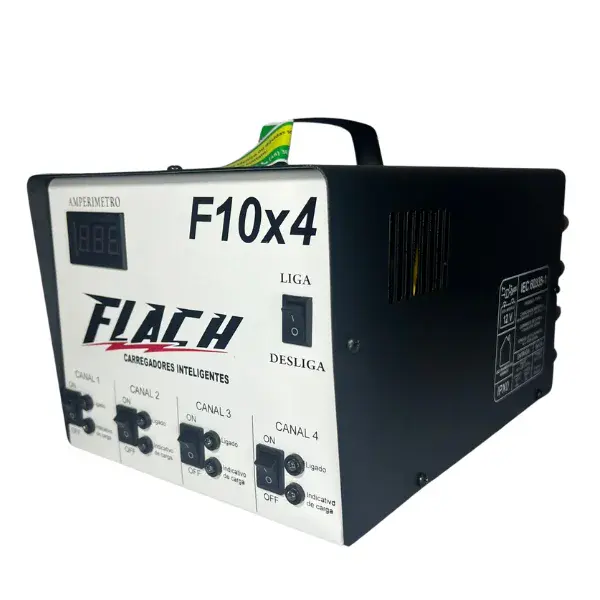 Carregador de baterias F10X4 - 10 ah 12V - Flach