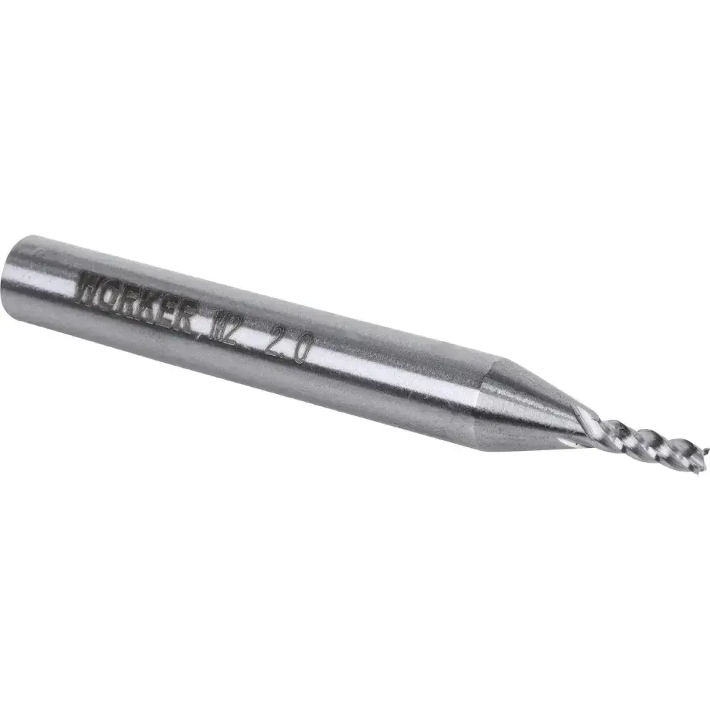 Fresa de topo reto aço rápido 2MM haste 6MM Worker — fotografia 7