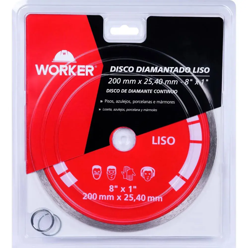 Disco diamantado de corte liso 200 x 25MM Worker — fotografia 4
