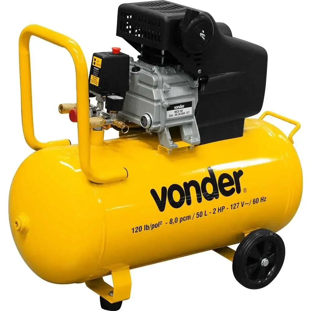Compressor de ar portátil 8 pés 2 HP 50 litros MCV-50 Vonder 110 V