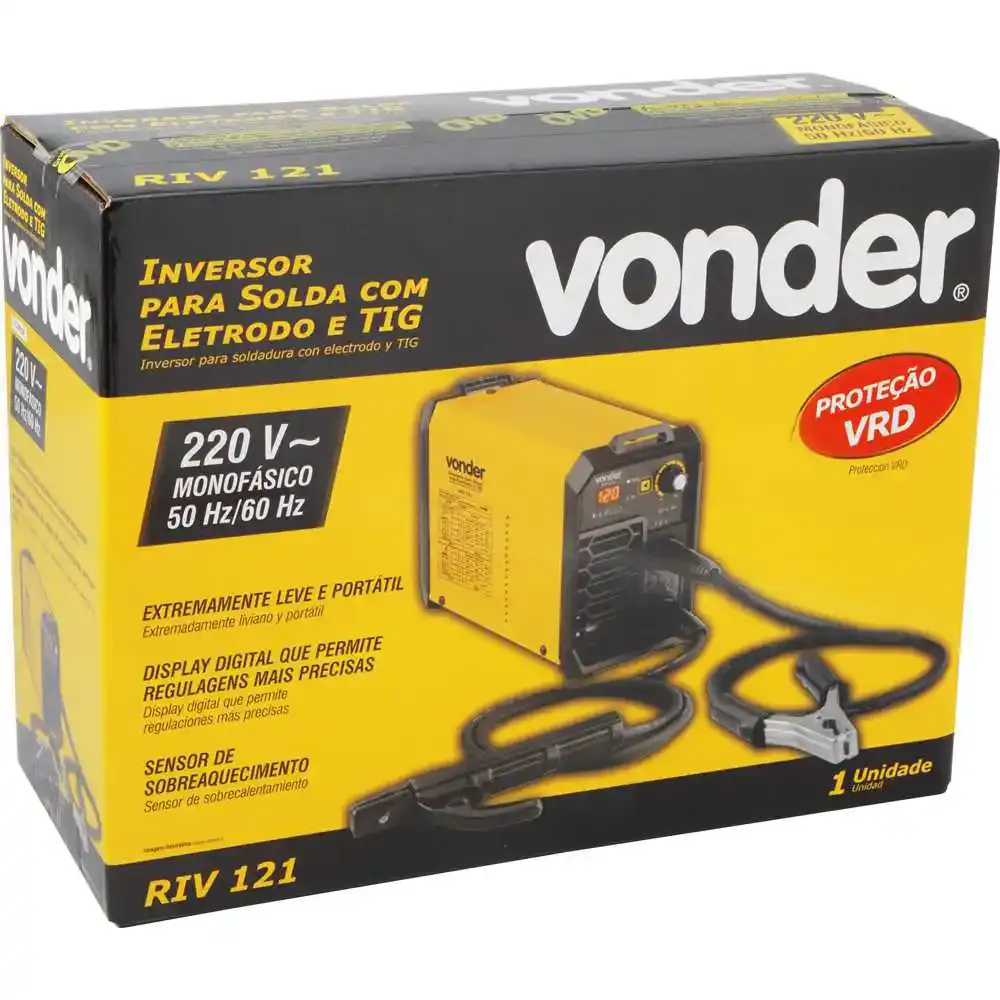 Inversor de solda com eletrodo TIG 120A RIV-121 monofásico Vonder — fotografia 5