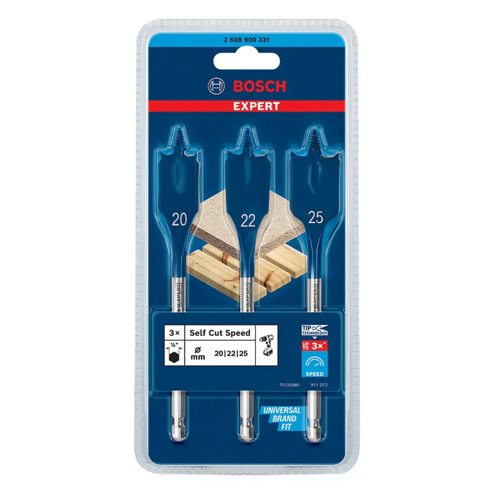 Jogo brocas chatas para fresar self cut speed Bosch - 3 peç — fotografia 8