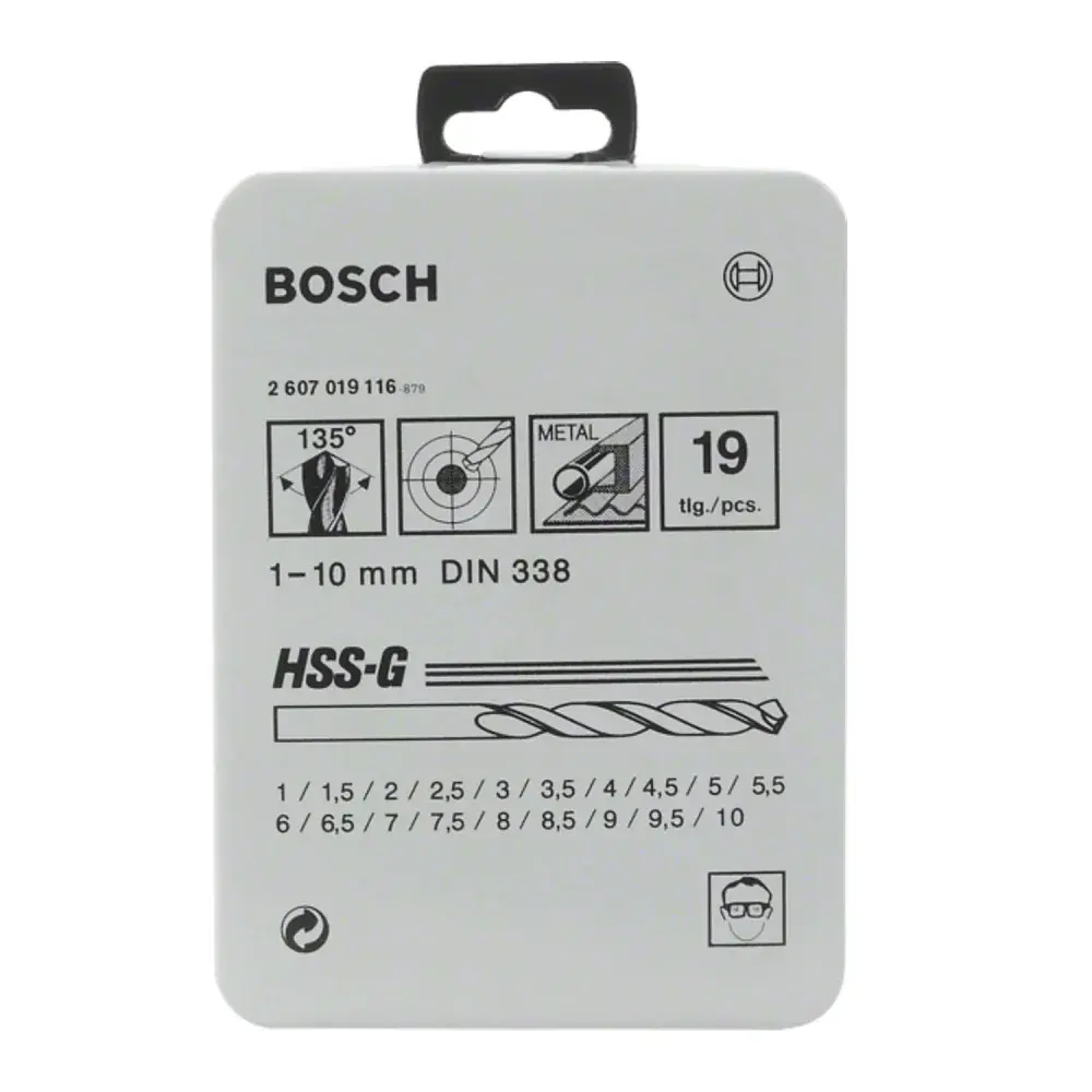Jogo de brocas em aço rápido 1-10MM com 19 peç Bosch — fotografia 7