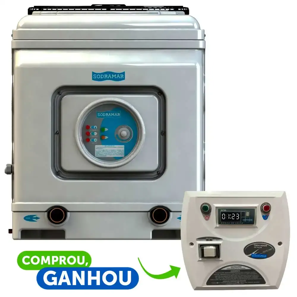 Aquecedor Trocador Calor SD-130 Titânio 220V Trifásico e Comando Digital Piscinas até 122.000L SODRAMAR — fotografia 2