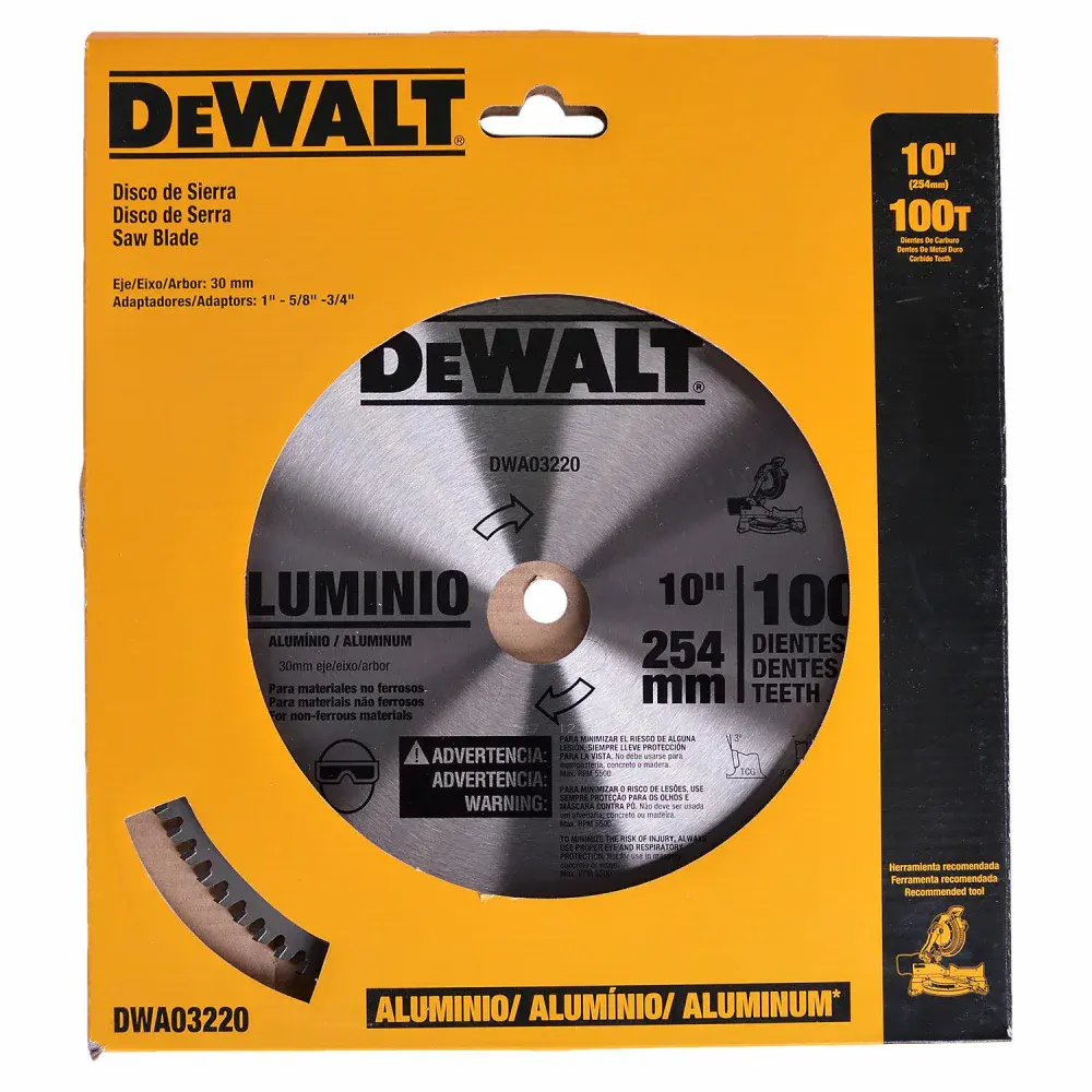 Disco de serra esquadria para alumínio 10 100 dentes Dewalt — fotografia 5