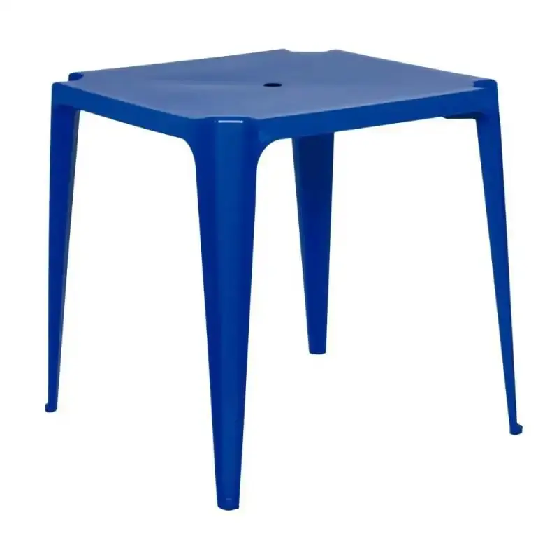 Conjunto de mesa com 4 cadeiras poltronas plásticas bela vista azul Mor — fotografia 2