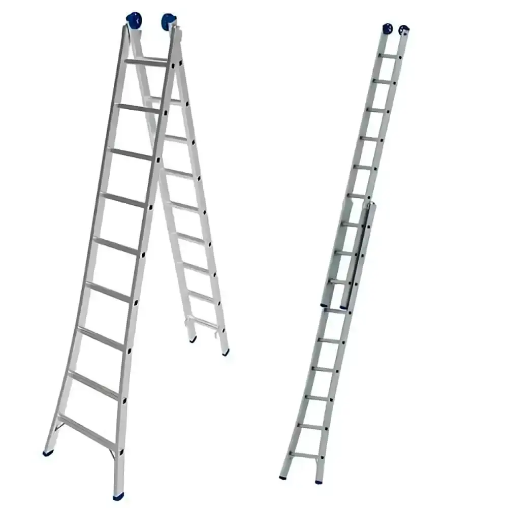 Escada de Alumínio Extensiva 2x9 Degraus 2,81 x 4,50 Metros EVEM29 EVALD Evald MAX