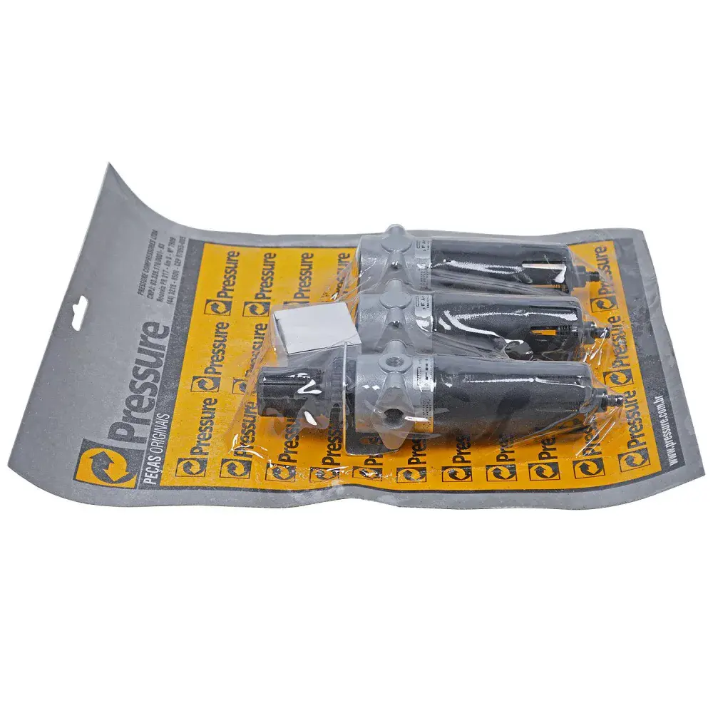 Filtro regulador de ar odontológico triplo mini 1/4 CJ031-M Pressure — fotografia 3