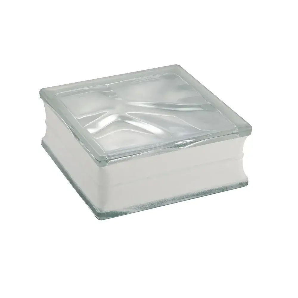 Tijolo de vidro wave transparente 19X19X8CM 6 peças Liege — fotografia de referência