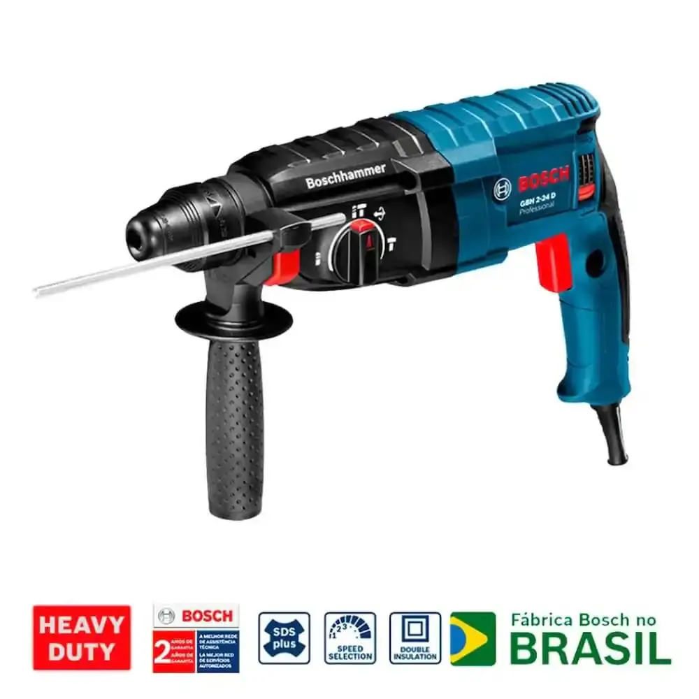 Martelete perfurador rompedor sds-plus 820W 2,7KG com maleta GBH 2-24D Bosch 220 V — fotografia 7