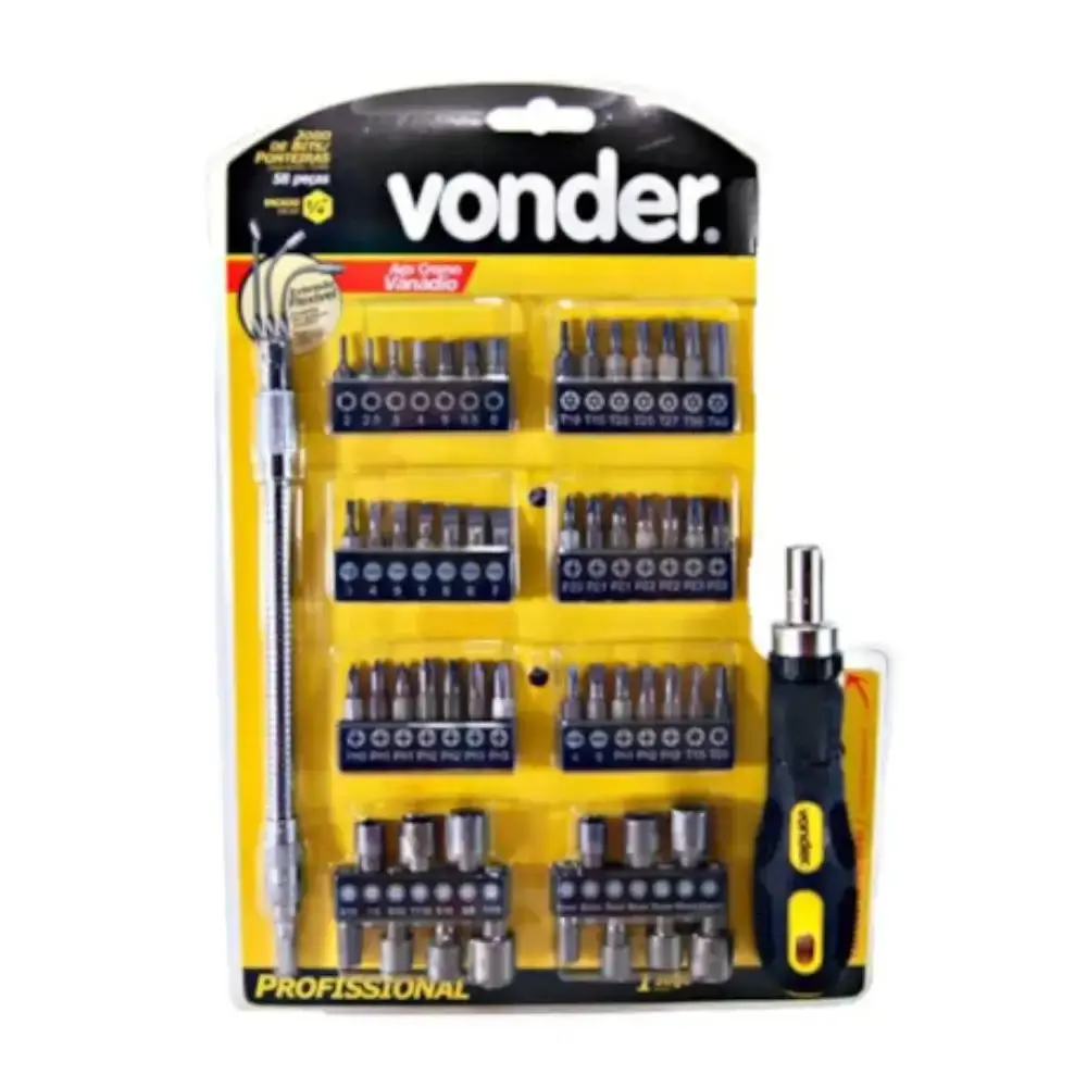 Kit de bits para parafusadeira com 58 peças Vonder — fotografia 4