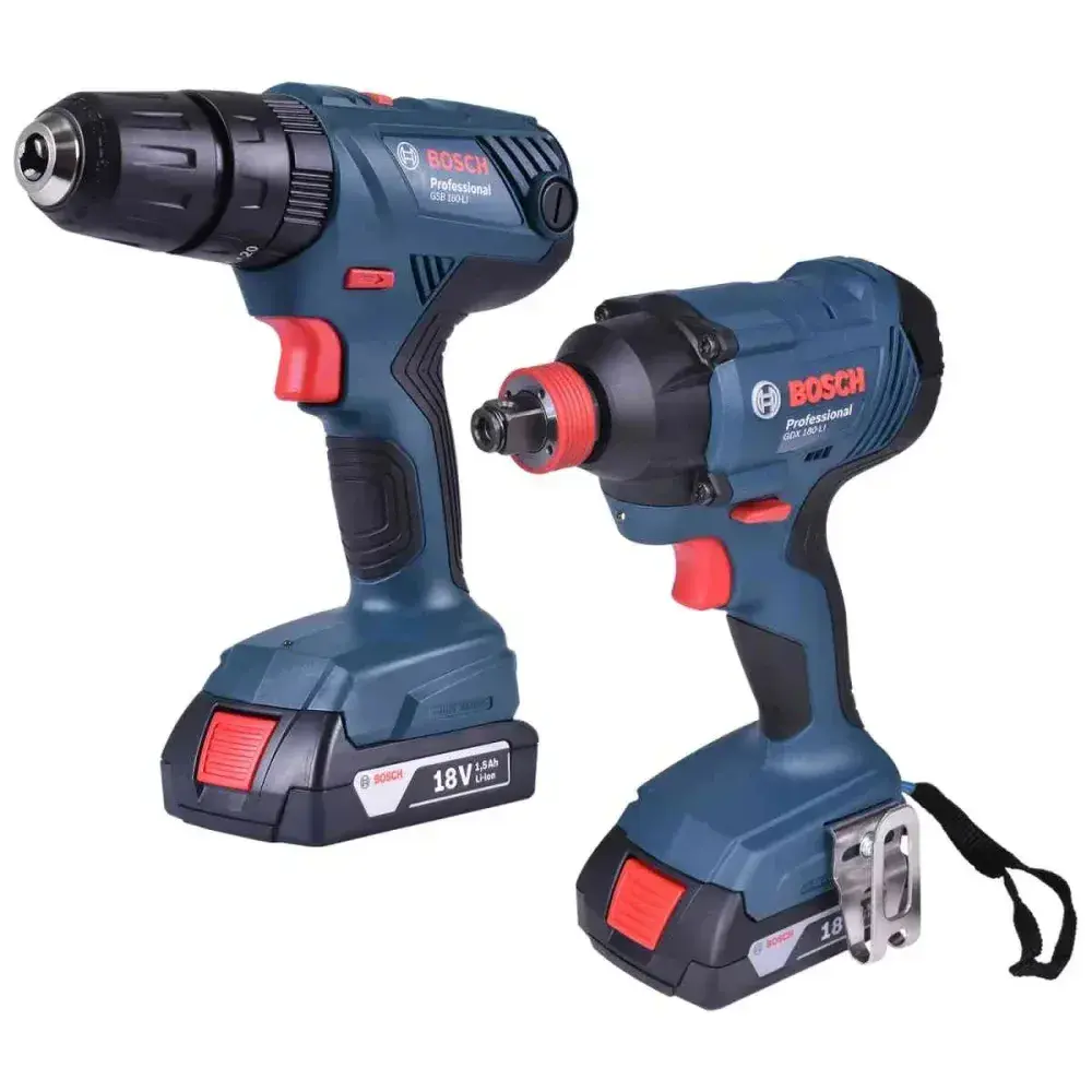 Conjunto chave de impacto GDX180L + parafusadeira/furadeira GSB180LI Bosch — fotografia 9