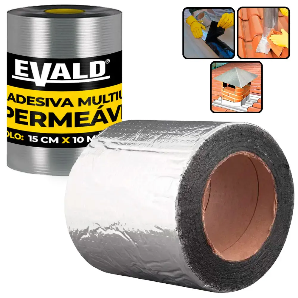 Fita Autoadesiva Multiuso Manta Asfáltica 15 CM x 10 Metros EVALD