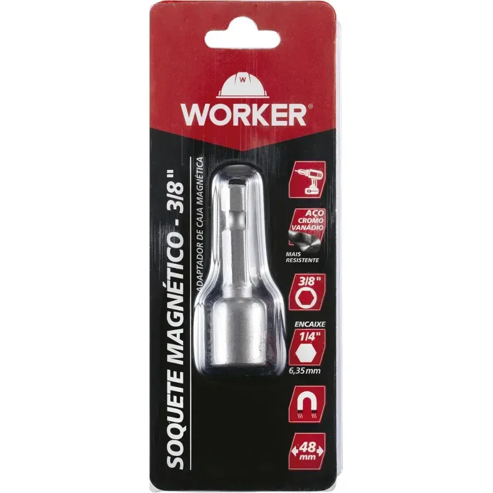 Soquete magnético 1/4 x 3/8 48MM Worker — fotografia 4