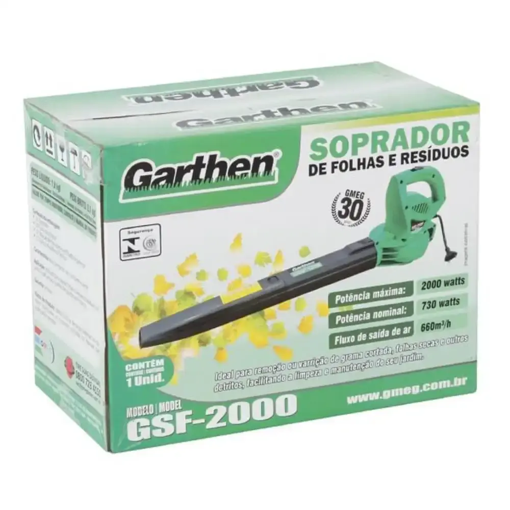 Soprador de folhas 2000W GSF-2000 Garthen 220 V — fotografia 9