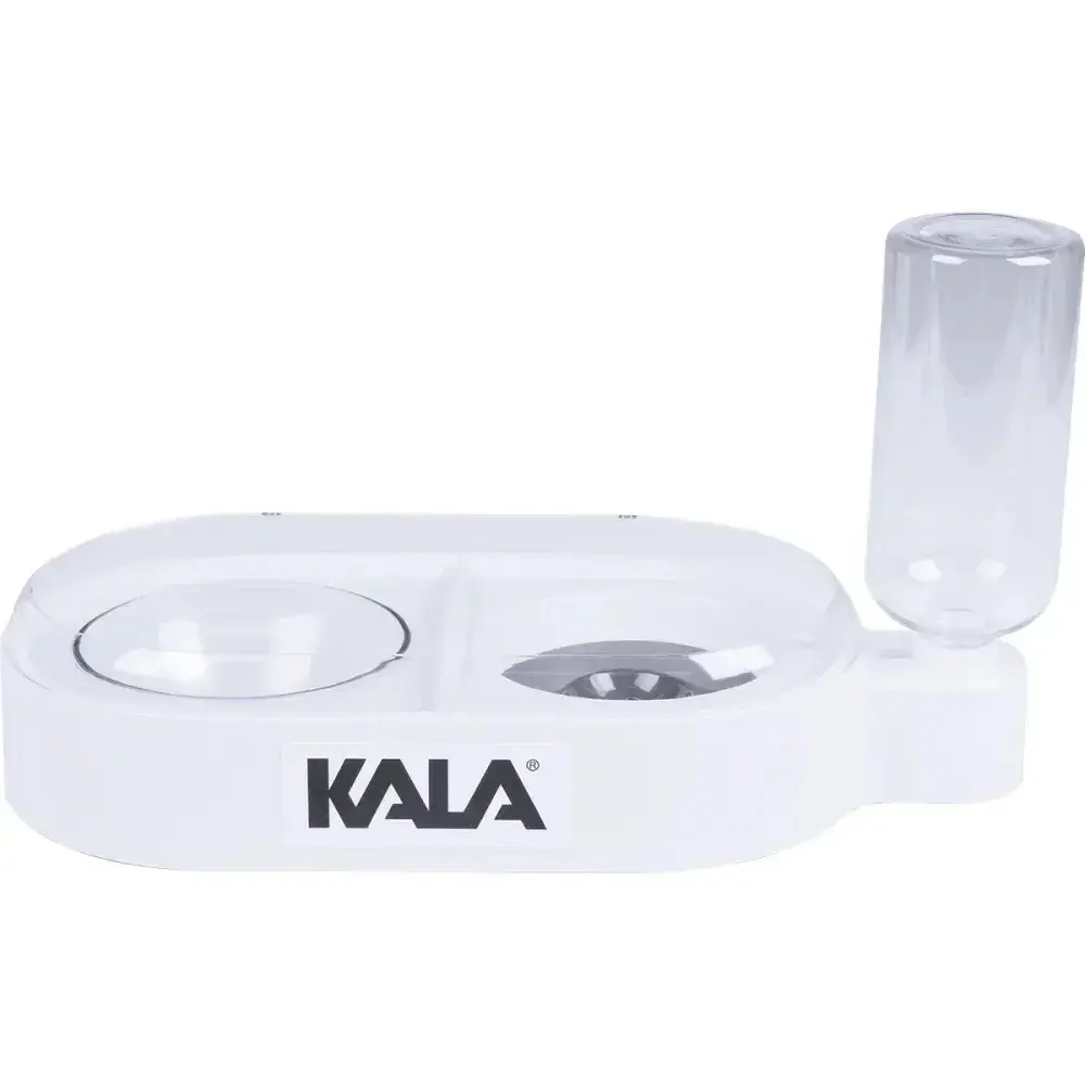 Tigela antirrespingo pets para ração e água branca 1,5L Kala — fotografia 5