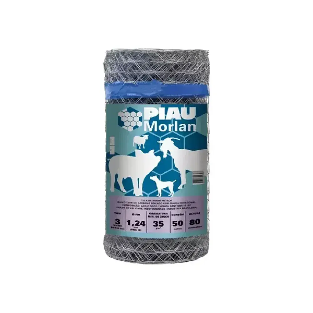 Tela mangueirão galvanizada piau 3 18X0,80 Morlan