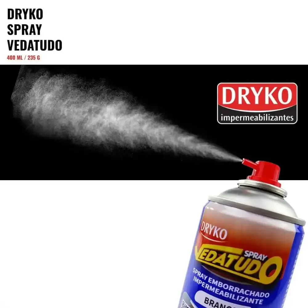 Spray Vedatudo Impermeabilizante Branco 400 ml DRYKO — fotografia 4