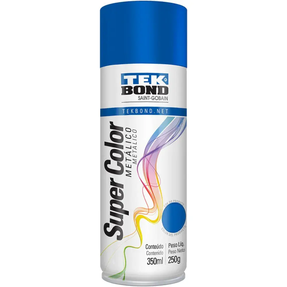 Tinta spray metálico Tekbond azul 350ML — fotografia de referência