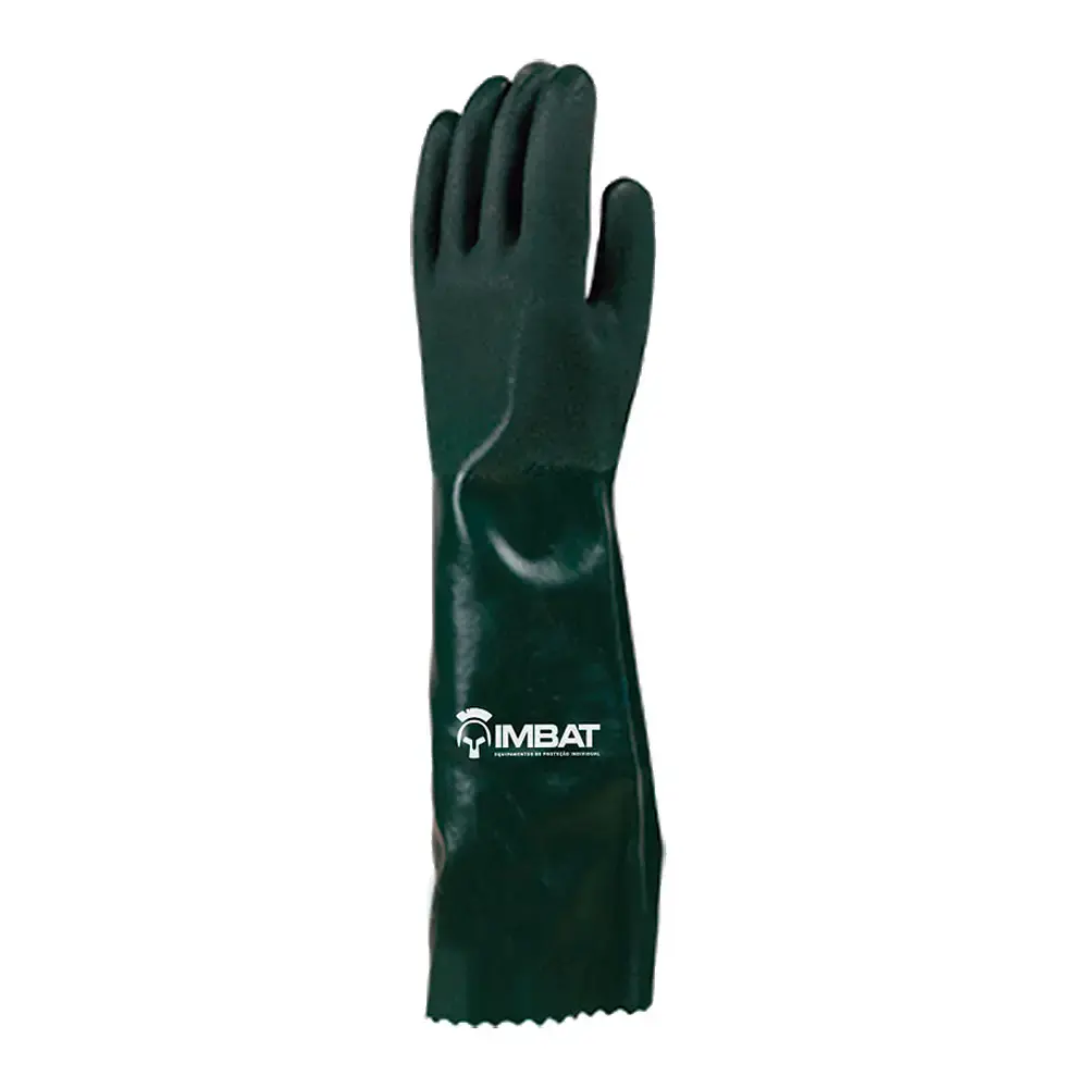 Kit 5 luvas de PVC palma áspera 46CM verde T9 LV-PVC46-9 Imbat — fotografia 4